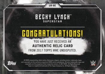 2017 Topps WWE Undisputed - Relics #UR-BE Becky Lynch Back