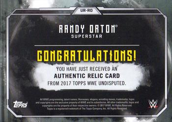 2017 Topps WWE Undisputed - Relics #UR-RO Randy Orton Back