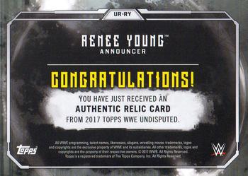 2017 Topps WWE Undisputed - Relics #UR-RY Renee Young Back