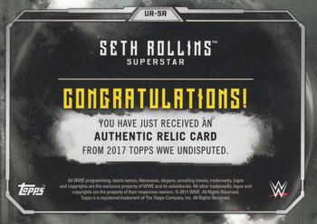 2017 Topps WWE Undisputed - Relics #UR-SR Seth Rollins Back