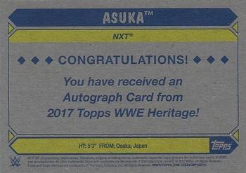 2017 Topps WWE Heritage - Autographs Bronze #NNO Asuka Back