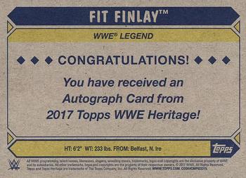 2017 Topps WWE Heritage - Autographs Bronze #NNO Finlay Back