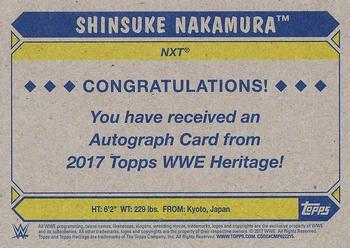 2017 Topps WWE Heritage - Autographs Bronze #NNO Shinsuke Nakamura Back