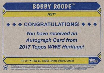 2017 Topps WWE Heritage - Autographs Blue #NNO Bobby Roode Back