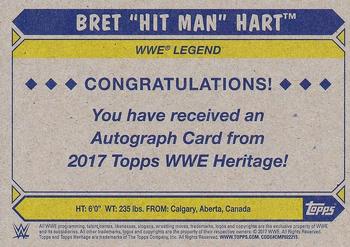 2017 Topps WWE Heritage - Autographs Blue #NNO Bret 
