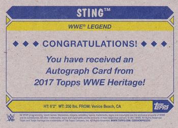 2017 Topps WWE Heritage - Autographs Silver #NNO Sting Back