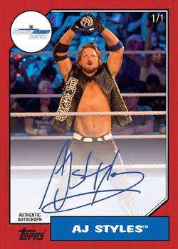 2017 Topps WWE Heritage - Autographs Red #NNO AJ Styles Front