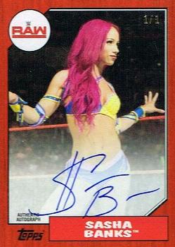 2017 Topps WWE Heritage - Autographs Red #NNO Sasha Banks Front
