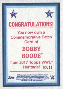 2017 Topps WWE Heritage - Commemorative Patches Bronze #NNO Bobby Roode Back