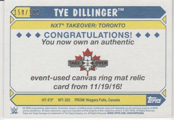 2017 Topps WWE Heritage - NXT Takeover: Toronto Mat Relics #NNO Tye Dillinger Back