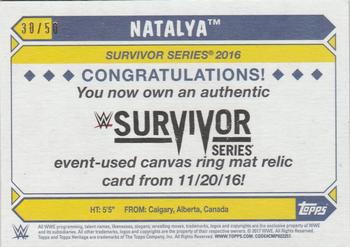 2017 Topps WWE Heritage - Survivor Series 2016 Mat Relics Blue #NNO Natalya Back