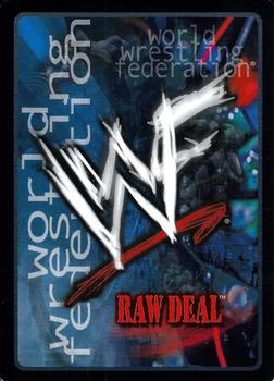 2001 Comic Images WWF Raw Deal Backlash #4 Drive Opponent Thru Announcer's Table! Back
