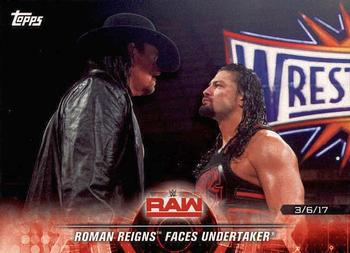 2018 Topps WWE Road To Wrestlemania #17 Roman Reigns Faces Undertaker - Raw Front