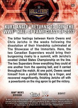 2018 Topps WWE Road To Wrestlemania #23 Kurt Angle Returns to Join the WWE Hall of Fame Class of 2017 - WWE Hall of Fame 2017 Back