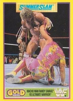 1992 Merlin WWF Gold Series Part 2 #4 Macho Man Randy Savage vs. Ultimate Warrior Front