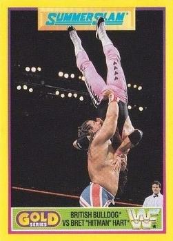 1992 Merlin WWF Gold Series Part 2 #8 British Bulldog vs. Bret 