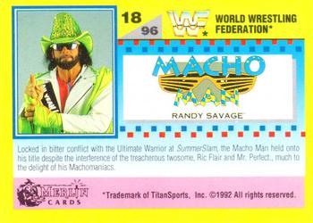 1992 Merlin WWF Gold Series Part 2 #18 Macho Man Randy Savage Back