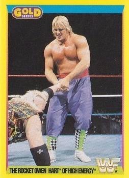 1992 Merlin WWF Gold Series Part 2 #74 The Rocket Owen Hart of High Energy Front