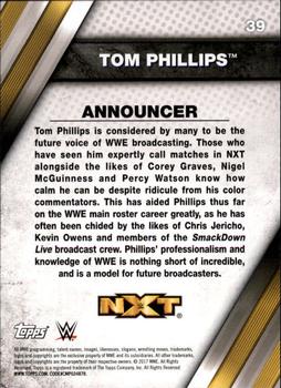 2017 Topps WWE NXT - Bronze #39 Tom Phillips Back