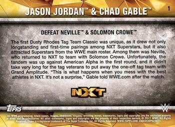 2017 Topps WWE NXT - Matches and Moments #1 Jason Jordan & Chad Gable Defeat Neville & Solomon Crowe Back