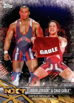 2017 Topps WWE NXT - Matches and Moments #1 Jason Jordan & Chad Gable Defeat Neville & Solomon Crowe Front