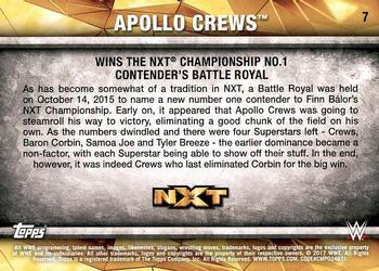 2017 Topps WWE NXT - Matches and Moments #7 Apollo Crews Wins the NXT Championship No.1 Contender's Battle Royal Back