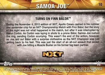 2017 Topps WWE NXT - Matches and Moments #10 Samoa Joe Turns on Finn Bálor Back