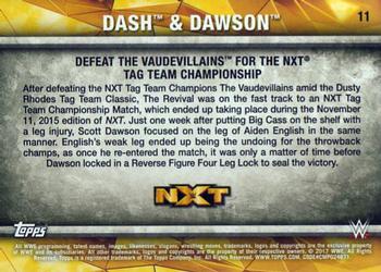 2017 Topps WWE NXT - Matches and Moments #11 Dash & Dawson Defeat The Vaudevillains for the NXT Tag Team Championship Back