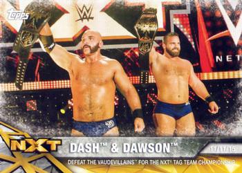 2017 Topps WWE NXT - Matches and Moments #11 Dash & Dawson Defeat The Vaudevillains for the NXT Tag Team Championship Front