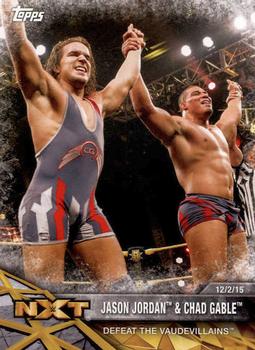 2017 Topps WWE NXT - Matches and Moments #13 Jason Jordan & Chad Gable Defeat The Vaudevillains Front