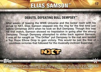 2017 Topps WWE NXT - Matches and Moments #17 Elias Samson Debuts, Defeating Bull Dempsey Back