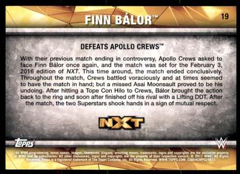2017 Topps WWE NXT - Matches and Moments #19 Finn Bálor Defeats Apollo Crews Back