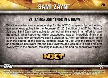2017 Topps WWE NXT - Matches and Moments #20 Sami Zayn vs. Samoa Joe Ends in a Draw Back