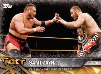2017 Topps WWE NXT - Matches and Moments #20 Sami Zayn vs. Samoa Joe Ends in a Draw Front