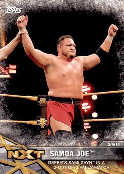 2017 Topps WWE NXT - Matches and Moments #23 Samoa Joe Defeats Sami Zayn in a 2-out-of-3 Falls Match Front