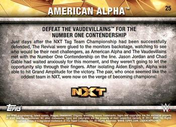 2017 Topps WWE NXT - Matches and Moments #25 American Alpha Defeat The Vaudevillains for the Number One Contendership Back