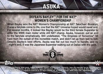 2017 Topps WWE NXT - Matches and Moments #29 Asuka Defeats Bayley for the NXT Women's Championship Back