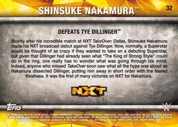 2017 Topps WWE NXT - Matches and Moments #32 Shinsuke Nakamura Defeats Tye Dillinger Back