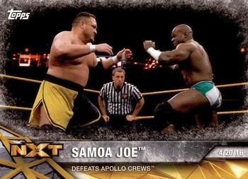 2017 Topps WWE NXT - Matches and Moments #34 Samoa Joe Defeats Apollo Crews Front