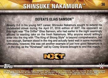 2017 Topps WWE NXT - Matches and Moments #36 Shinsuke Nakamura Defeats Elias Samson Back
