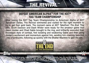 2017 Topps WWE NXT - Matches and Moments #41 The Revival Defeat American Alpha for the NXT Tag Team Championship Back