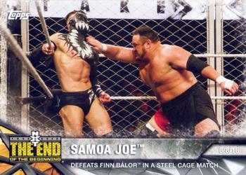 2017 Topps WWE NXT - Matches and Moments #43 Samoa Joe Defeats Finn Bálor in a Steel Cage Match Front