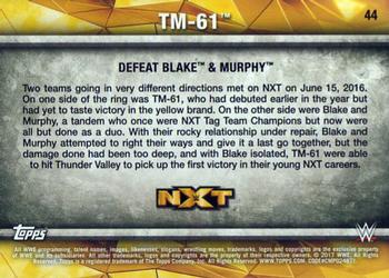 2017 Topps WWE NXT - Matches and Moments #44 TM-61 Defeat Blake & Murphy Back