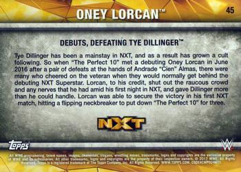 2017 Topps WWE NXT - Matches and Moments #45 Oney Lorcan Debuts, Defeating Tye Dillinger Back