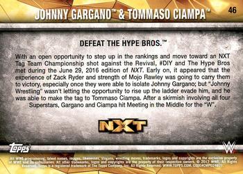 2017 Topps WWE NXT - Matches and Moments #46 Johnny Gargano & Tommaso Ciampa Defeat The Hype Bros. Back