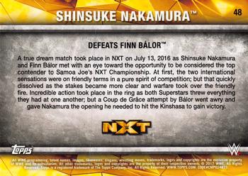 2017 Topps WWE NXT - Matches and Moments #48 Shinsuke Nakamura Defeats Finn Bálor Back