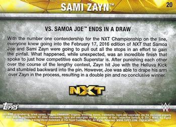 2017 Topps WWE NXT - Matches and Moments Bronze #20 Sami Zayn vs. Samoa Joe Ends in a Draw Back