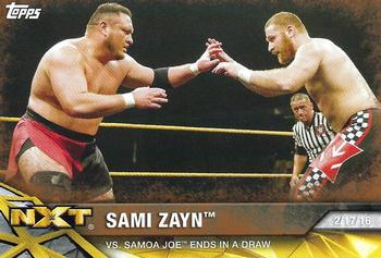 2017 Topps WWE NXT - Matches and Moments Bronze #20 Sami Zayn vs. Samoa Joe Ends in a Draw Front