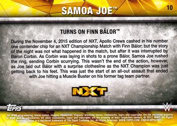 2017 Topps WWE NXT - Matches and Moments Silver #10 Samoa Joe Turns on Finn Bálor Back