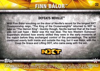 2017 Topps WWE NXT - Matches and Moments Silver #22 Finn Bálor Defeats Neville Back